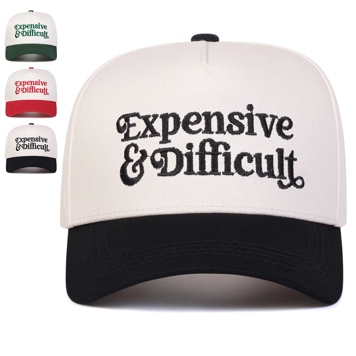Unisex EXPENSIVE DIFFICULT Letter Embroidery Baseball Caps Spring Autumn Outdoor Adjustable Casual Hats Sunscreen Hat Sports Cap