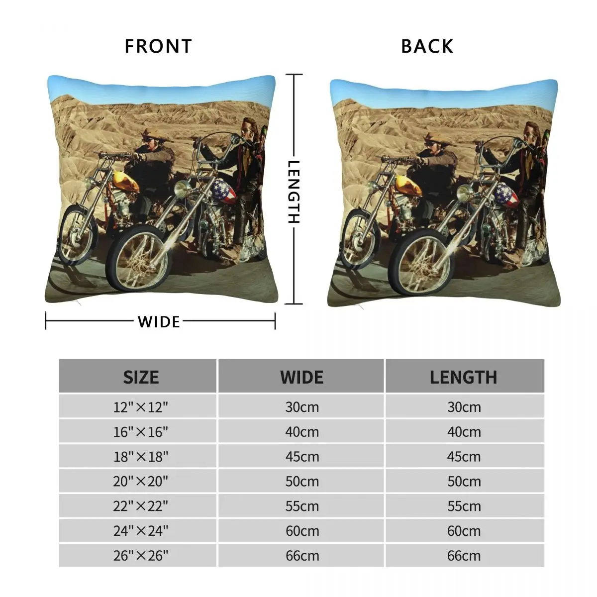 Easy Rider Born To Be WIld Square Pillowcase Polyester Linen Velvet Printed Zip Decor Home Cushion Cover