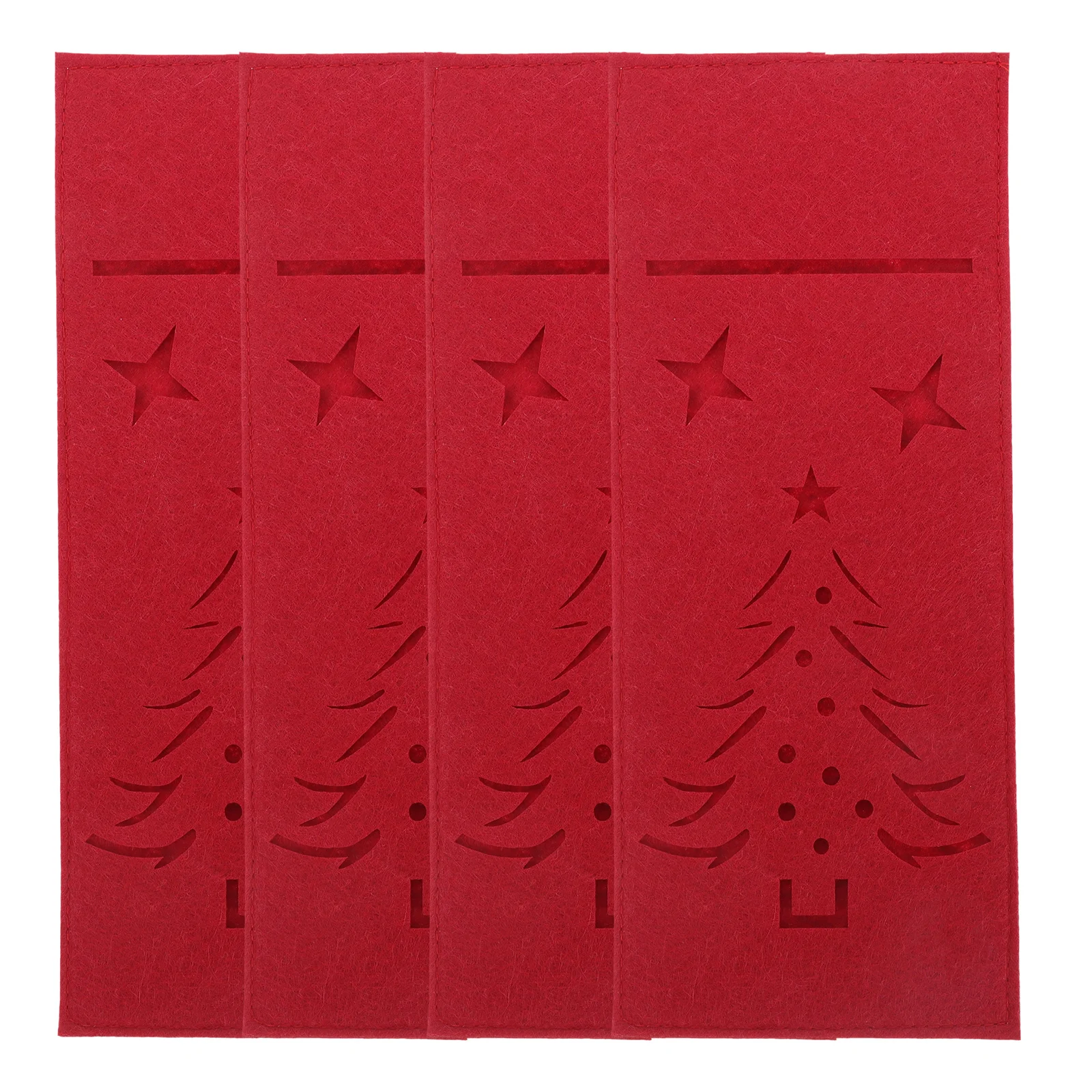 

4 Pcs Christmas Cutlery Holder 24x10cm Felt Material Knife Fork Spoon Storage Party Tableware Decor