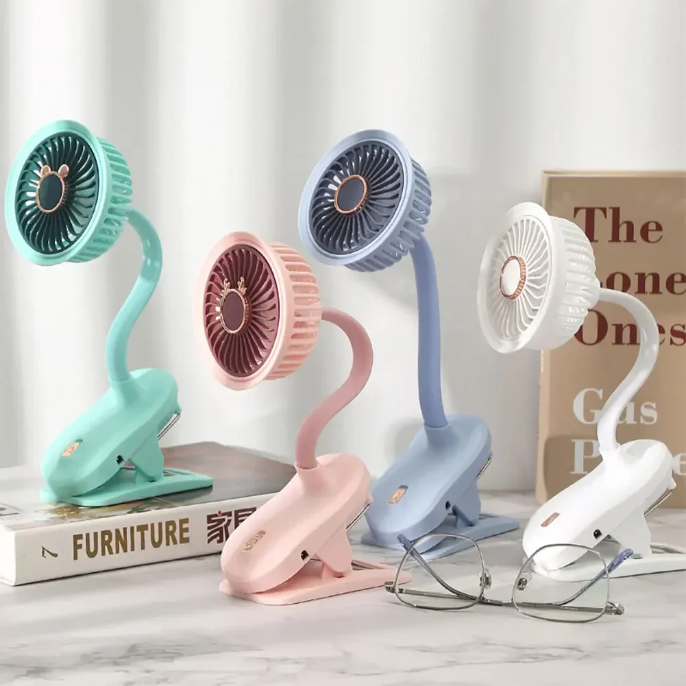 Portable Mini Hand Clip Fan USB Rechargeable Quiet Desktop Electric Fan High Quality Student Dormitory Small Cooling Fan