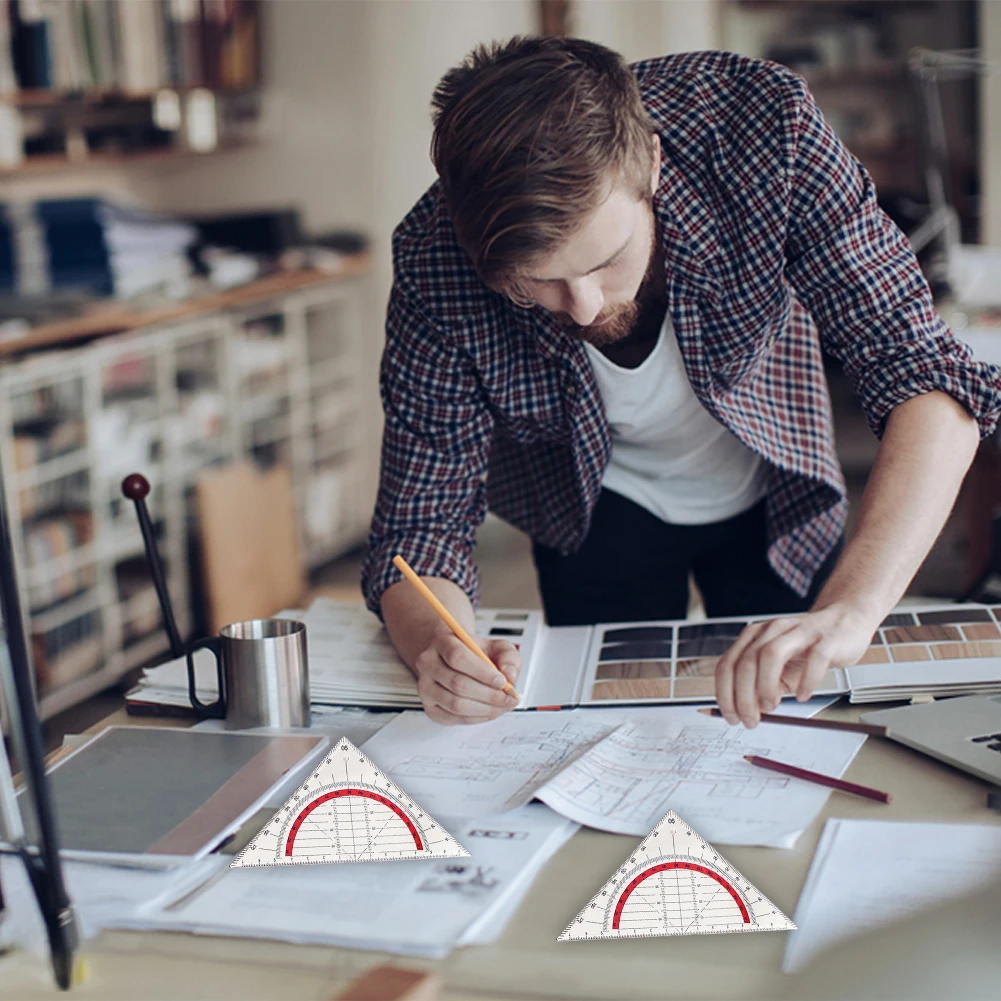 10pcs Protractor Geometry Triangles Durable Drawing Students Detailed Design Measuring Office Designer Math School Supplies