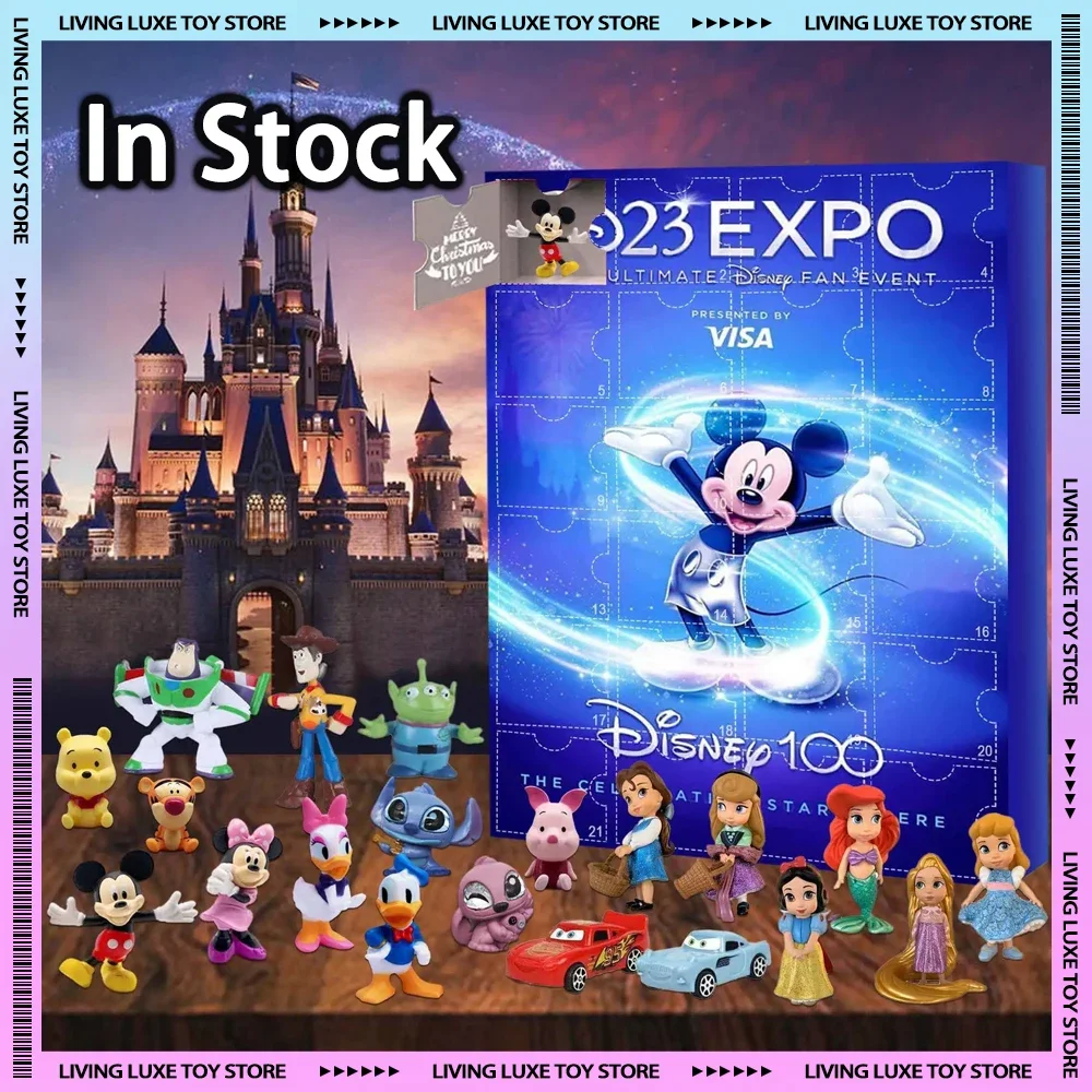 

Disney Christmas Gift Box Mickey Mouse Christmas Advent Calendar Model 24PCS Anime Figures Children's Toys Christmas Gift