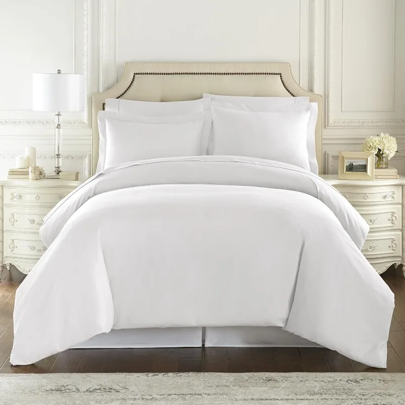 Duvet Cover - White King Size Duvet Cover - 3 Soft Breathable Sufiber Duvet Covers with Zipper Close and 2 Pillow Cushions