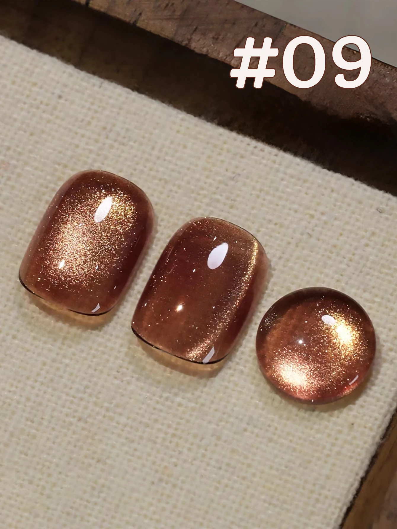 SHAKA 1-12 Stück Valentinstag Herbst Glitzer Meilad Aufhellender Karamell-Farbton Katzenauge Nagelkunst Golden Years Katzenauge Gel-Nagellack – Detail 12