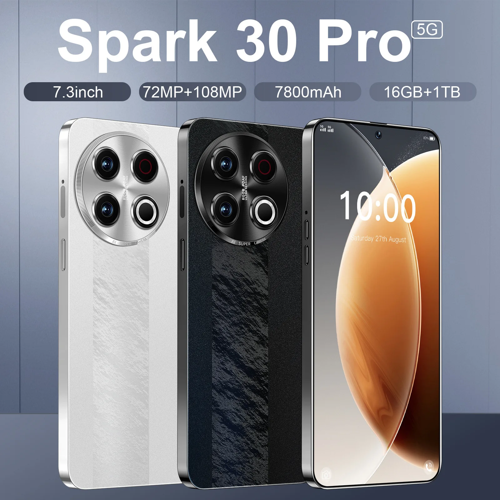 2025 Spark 30 Pro Smartphone 5G Dual SIM Hot Mobile Phone 22GB+2TB Original Cellphones 8000mAh Android14 Cell Phone Global Versi