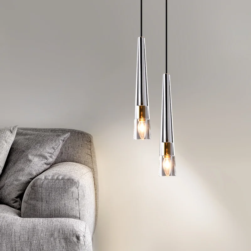 AFRA Nordic Brass Hanging Pendant Light LED Modern Simply Creative Crystal Smoky Grey Chandelier Lamp For Home Bedroom