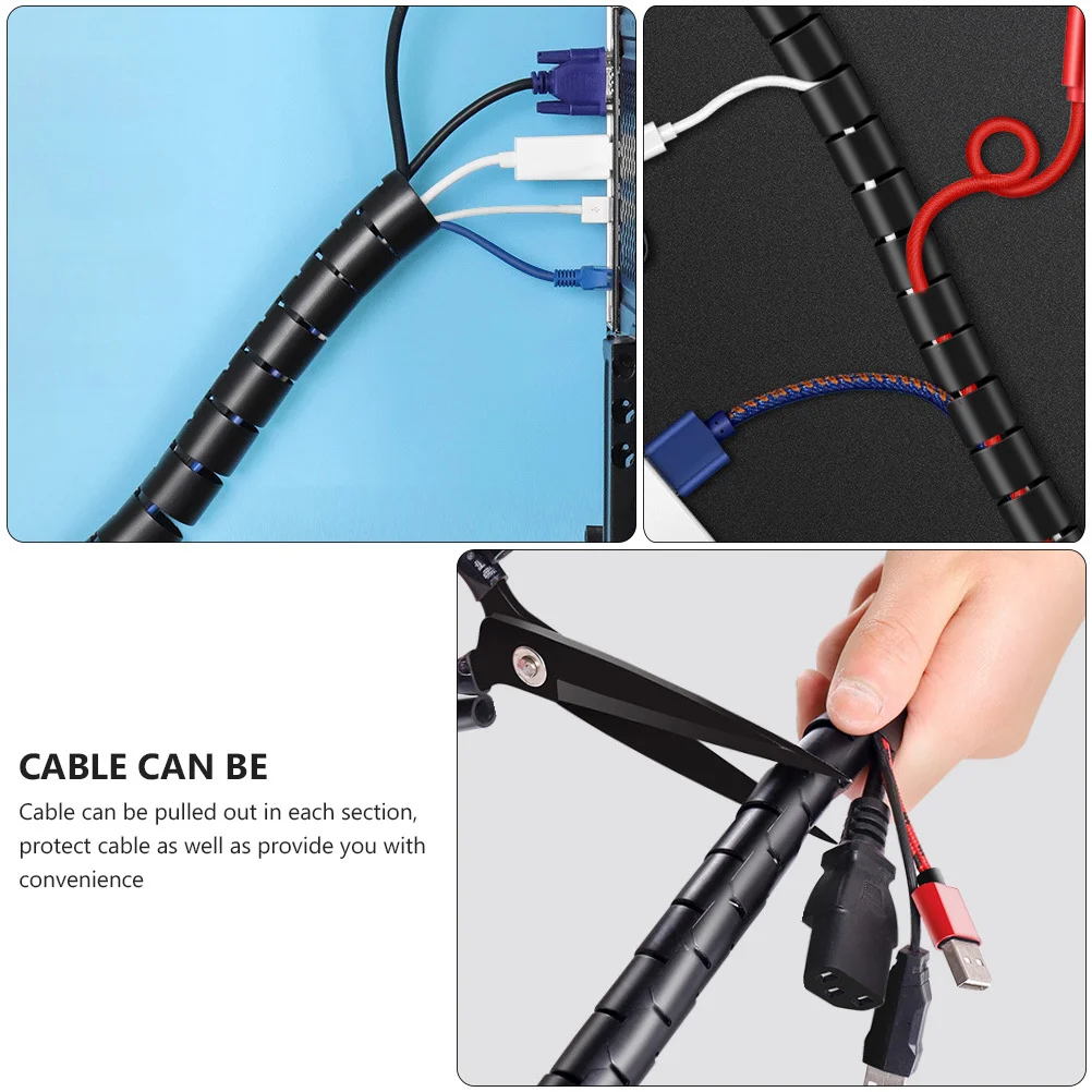 

10 Meter Cable Tube Organizer Cuttable Spiral Tubing Diy Cord Wrap Pet Proof Pe Wire Sleeve Cable Management Coiled Tube Sleeve