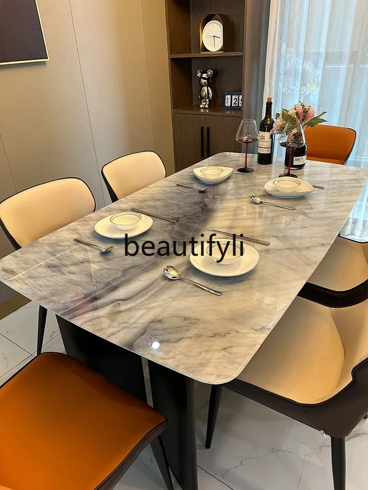 

ss CLight luxury high-end microcrystalline stone dining table chair marble high-end luxury stone colored crystal stone table