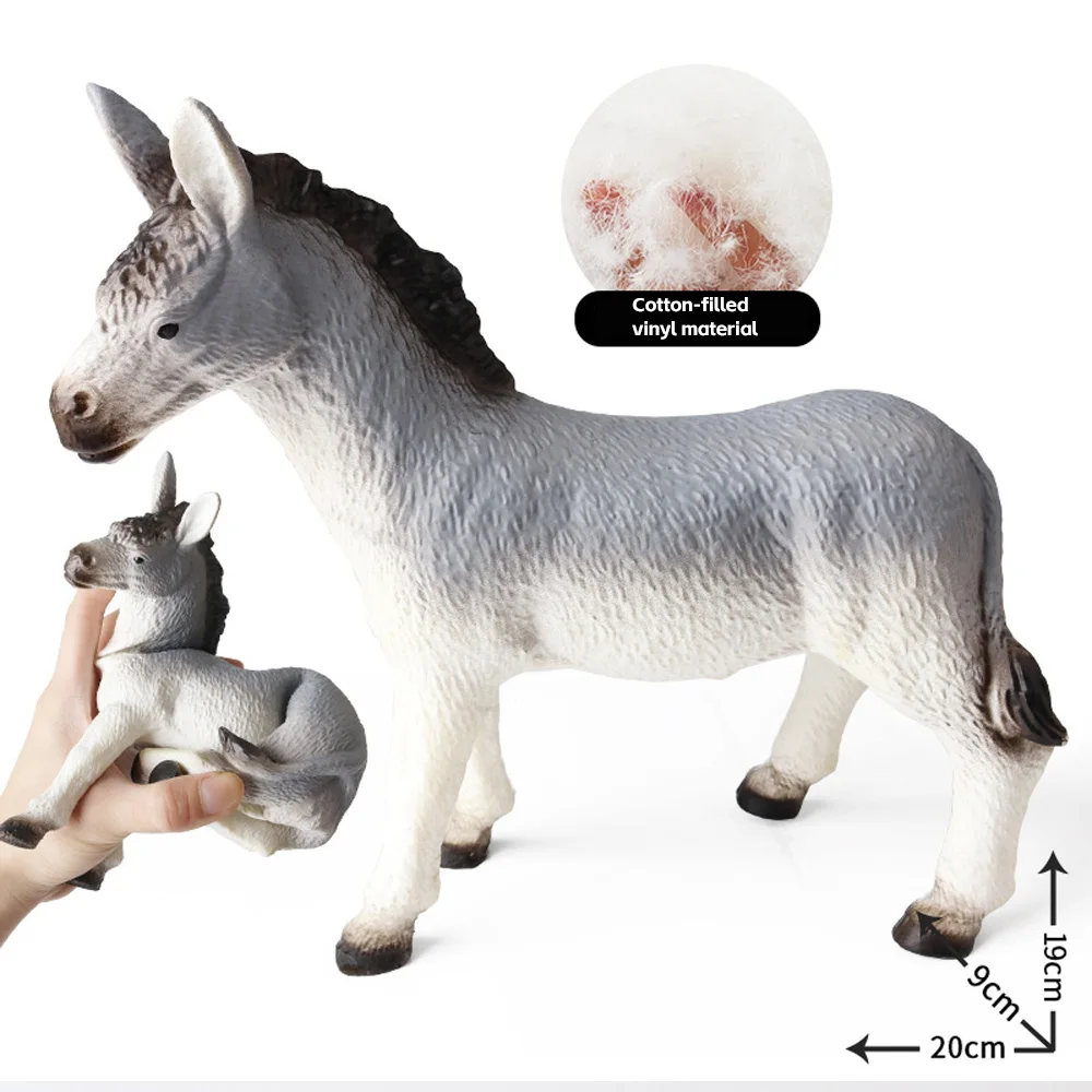 

Мягкая виниловая игрушка-ослик, реалистичная модель дикого животного, развивающая познавательная фигурка и антистресс-подарок для детей HG67