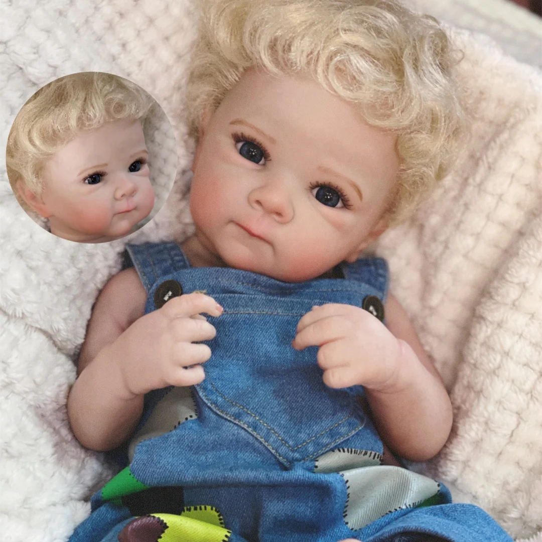 

48cm Can Washable Bettie Newborn Body Doll With Rooted Hair Full Body Vinyl Doll 3D Painted Skin Lifelike Real Reborn Doll