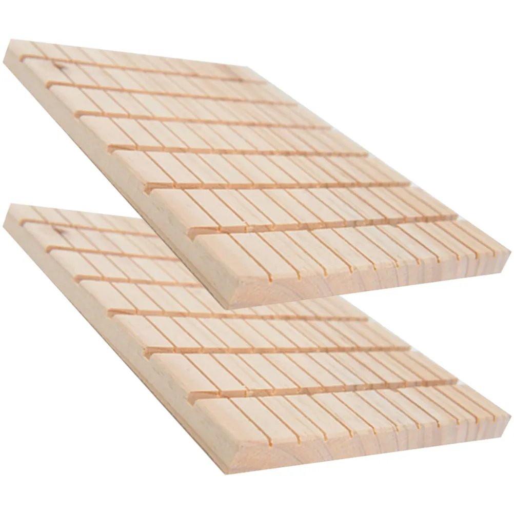 2Pcs Wooden Rabbit Grinding Board Premium Natural Wood Small Pet Scratching Plate for Rabbits Hamsters Ferrets Hedgehogs Guinea