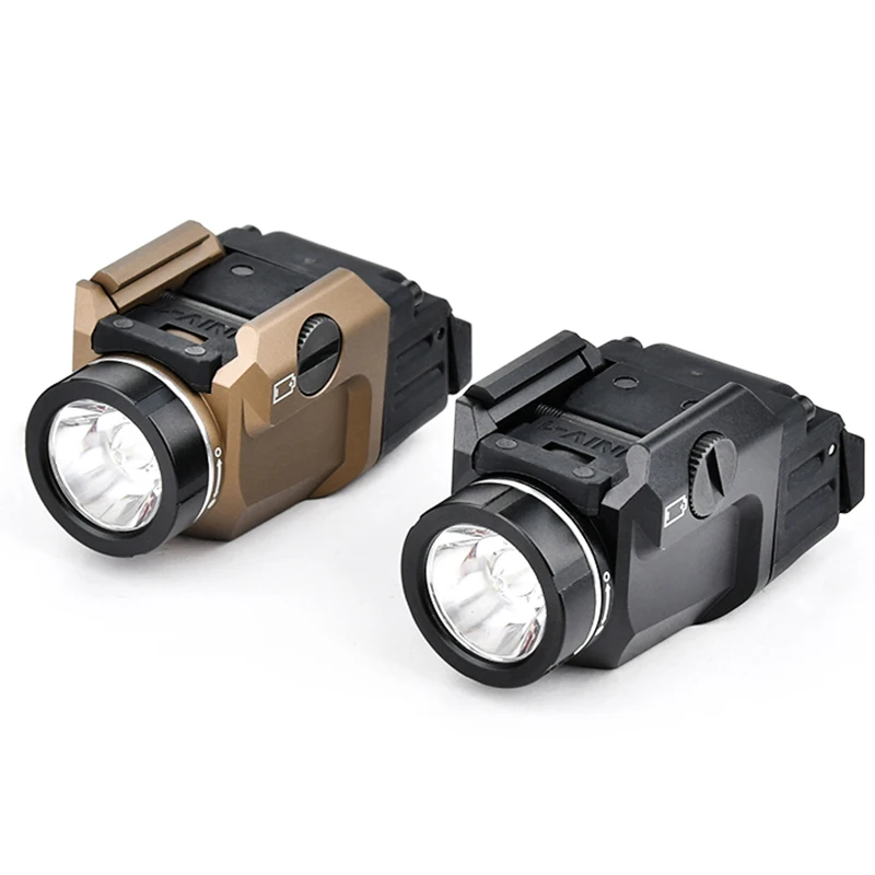 Compact Tactical Flashlight TR-7 X 500-Lumen with High Low Paddle Switches Key Accessory for Airsoft Black Weapon Light Toy GUN