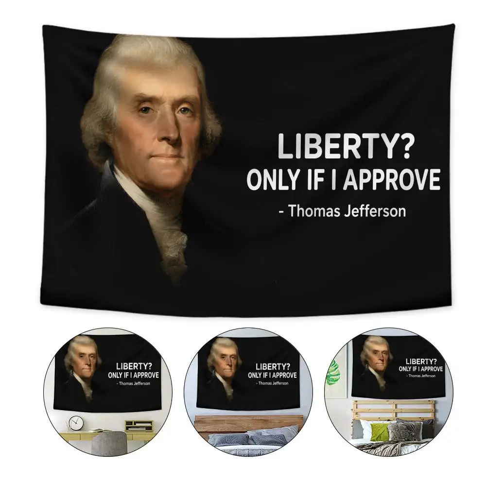 Thomas Jefferson Liberty Tapestry Custom Home Living Room Bedroom Wall Decor Wallpaper Backdrop Cloth With Clips