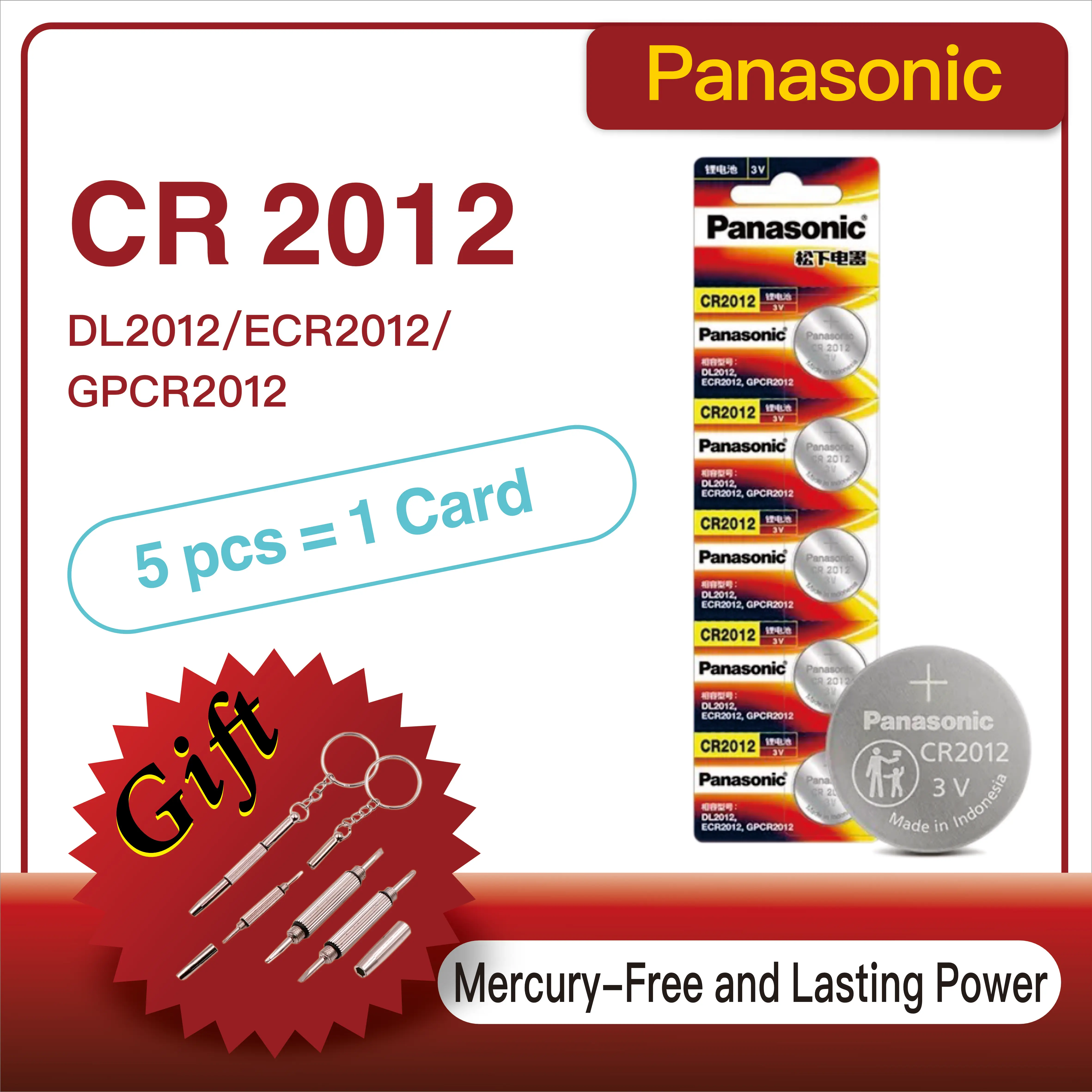 5-60PCS Panasonic CR2012 3V DL2012 ECR2012 lithium battery Quartz Watch Car Key Remote Control Motherboard Button Battery