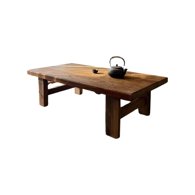 

Old elm coffee table tatami rectangular household living room small table solid wood hotel bed and breakfast