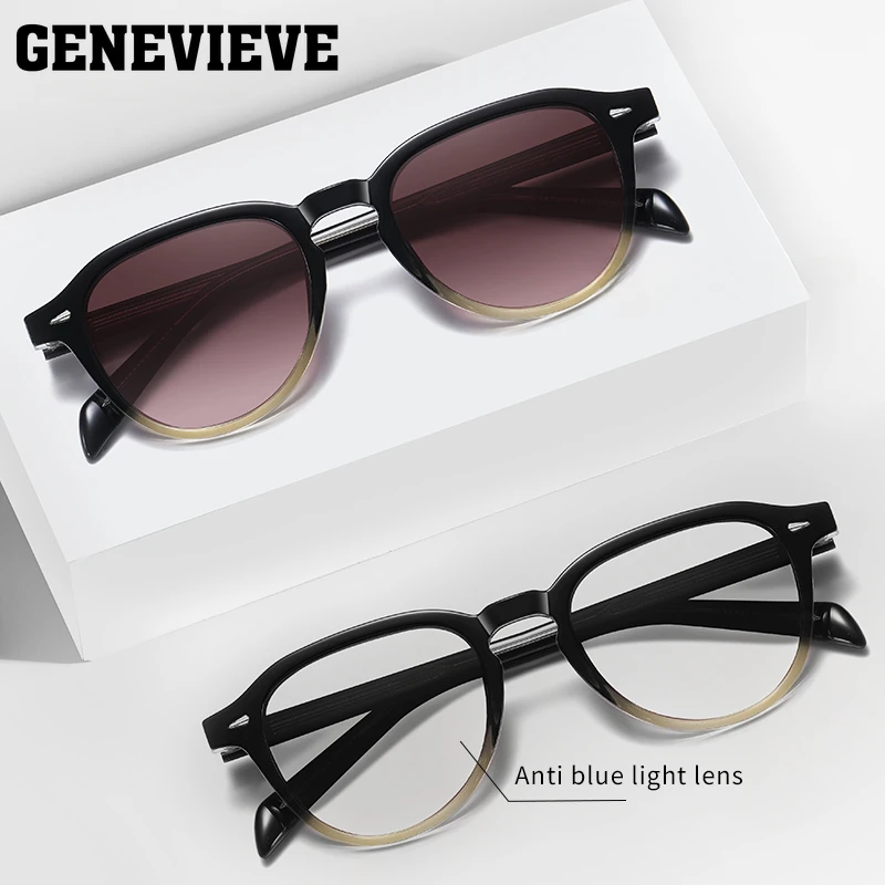 GENEVIEVE Simple Anti-blue Light Glasses Classic Polarized Prescription Sunglasses Photochromic Customizable Prescription S31103