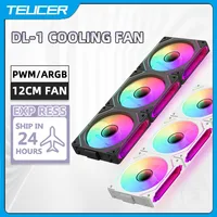 TEUCER DL-1 ventilador con cubierta de PC de 120mm ARGB efecto de luz de ciclo de espejo 4PIN PWM 58.36CFM ventilador Hydro rodamiento para enfriador de agua de ordenador