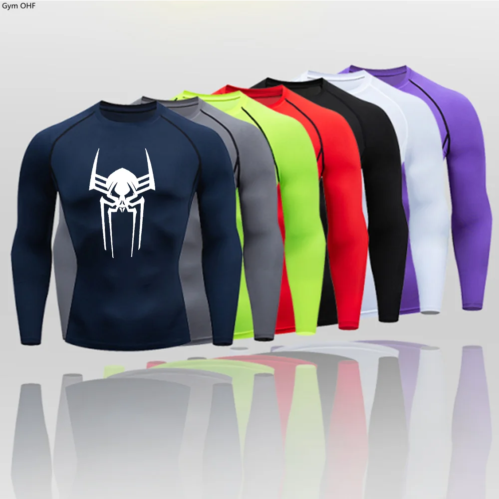 

Men's High-Elastic Quick-Dry Breathable Gym Training Basketball Running Sports Long-Sleeve Tights