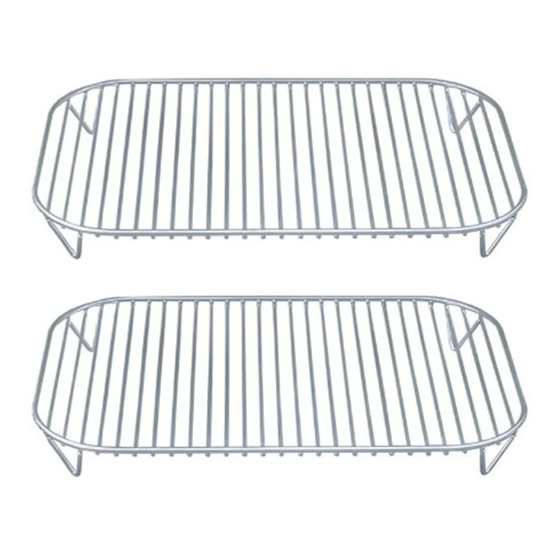 1/2Pcs Grilling Rack Rectangle Air Fryer Basket Tray for Woodfire Air Fryers