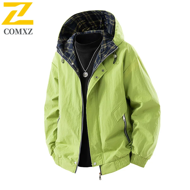 

Spring Men's Jacket Casual Fashion Hooded Breathable Mountaineering Sports Coat 2025 New Outdoor Mountaineering Charge Jacket