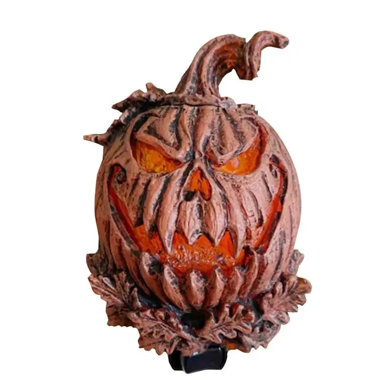 Pumpkin Night Light Kids Night Light Birthday Gift Horror Craft Spooky Resin Pumpkin Plug In Night Light for Halloween Lighting