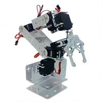 Sliver 6 DOF Robot Arm Metal Alloy Mechanical Arm Claw MG996 for Arduino/ESP32 Robot DIY Kit Programmable Robot Open Source Code