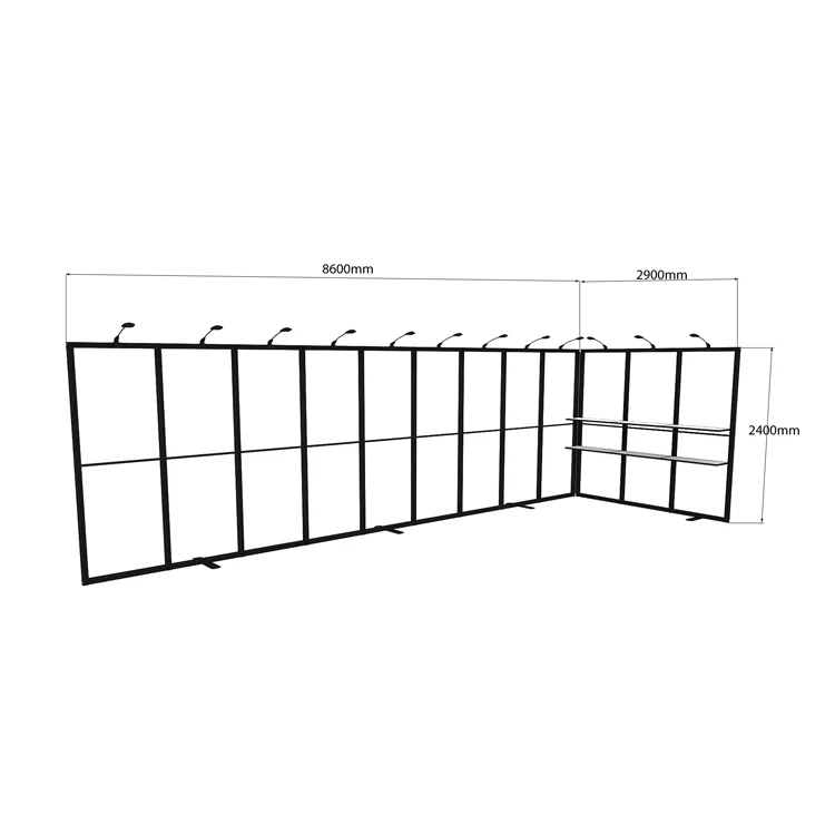 Re-usable 3x9 m 10x30 Modular Aluminum Frame Exhibition Trade Show Booth With Print