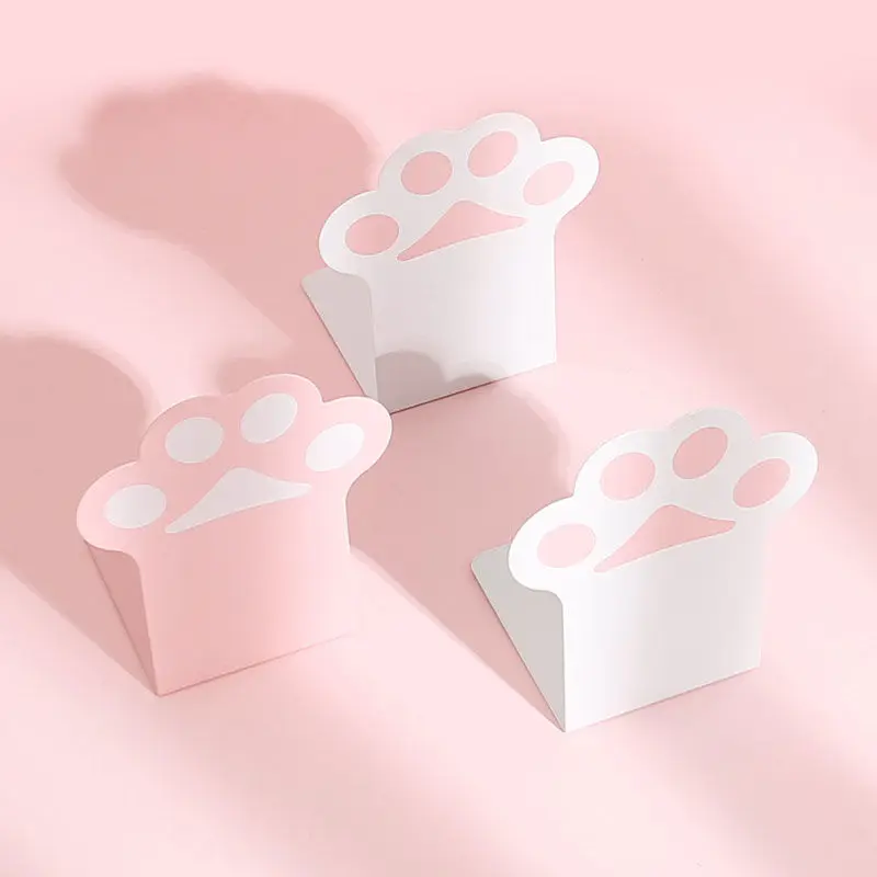 

1 Pair Cute Cat's Paw Cartoon Bookends Metal Book Holder Desktop Bookshelf Student Bookcase Office Accessories Stationery New