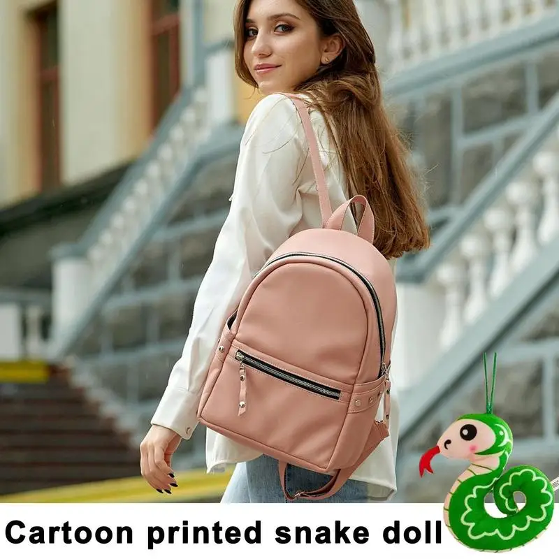 Stuffed Snake Plush Plushie Keychain Pendant Purse Backpack Accessories Cartoon Printed Plush Snake Doll For Backpacks Cute