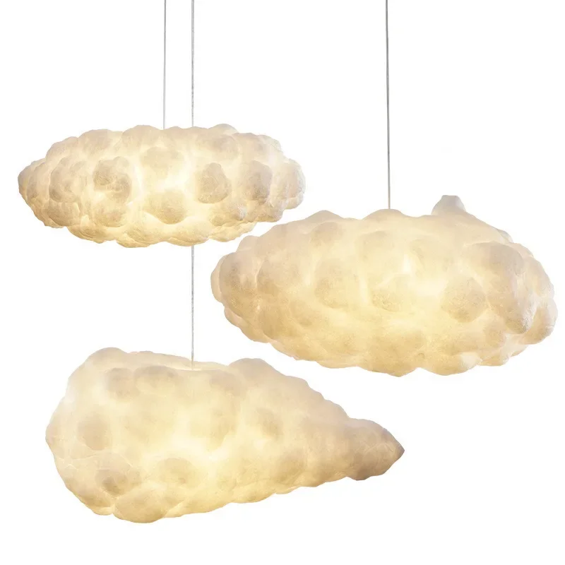 New Design 11 Style Options Cloud Chandelier - Silk Cotton LED Ceiling Light for Kids' Room Living Restaurant Indoor Decor