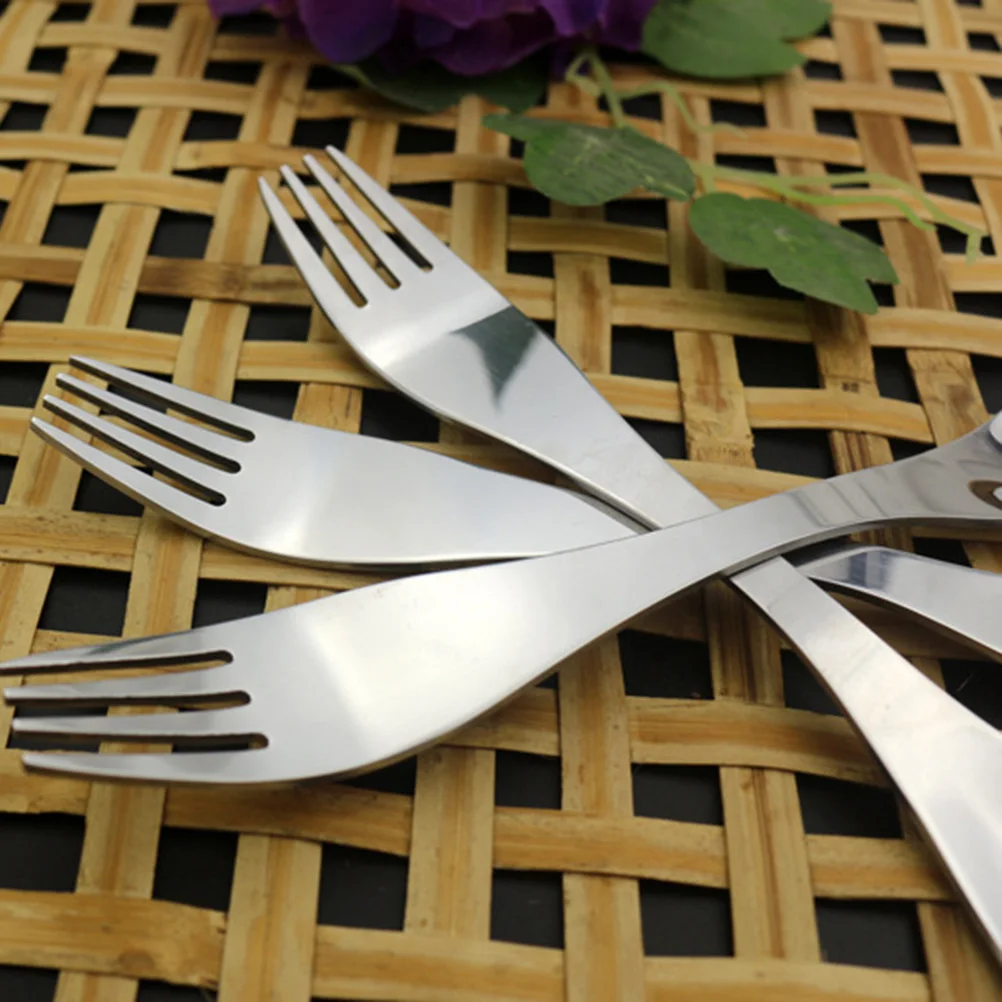 

2pcs Stainless Steel Spoon Fork Portable Cutlery Set For Camping Hiking Picnic Travel Outdoor Tableware Lightweight Durable