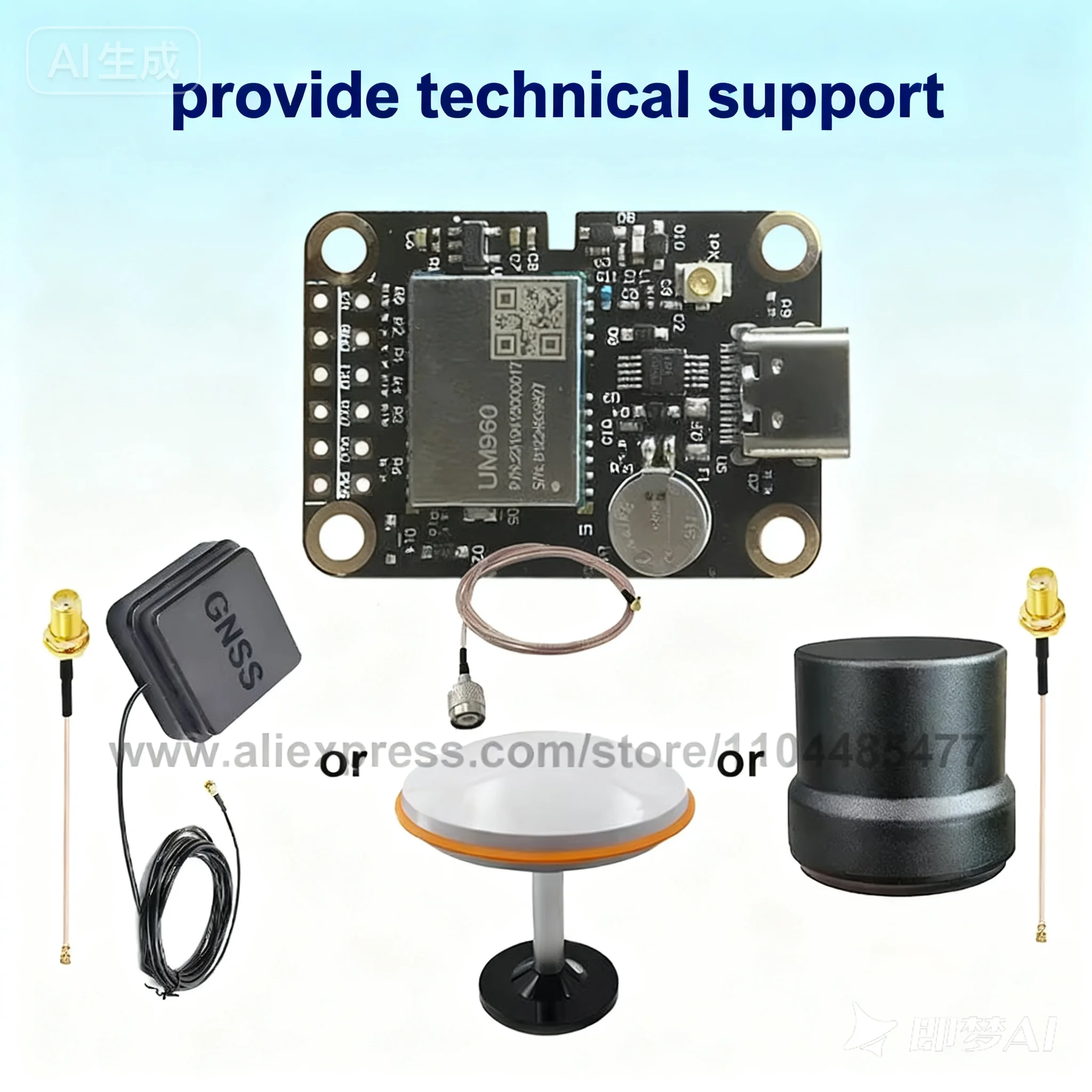 Módulo GNSS UM960 EM960D1 ZED-F9P Estación Base RTK para UGV UAV Topografía Centimetro Posicionamiento Relativo Diferencial