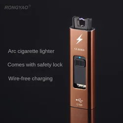 USB Electric Lighter Windproof Electronic Lighter Plasma Arc Cigarette Lighters Rechargeable Smoking Accessories Cool Metal Gift