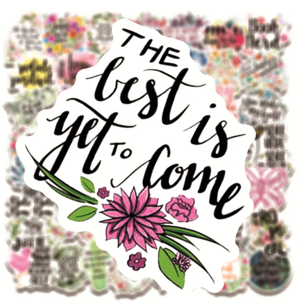 

10/30/50pcs Classic Inspirational Phrases Stickers Aesthetic Motivational Decals for Suitcase Phone Notebook Cartoon Sticker Toy