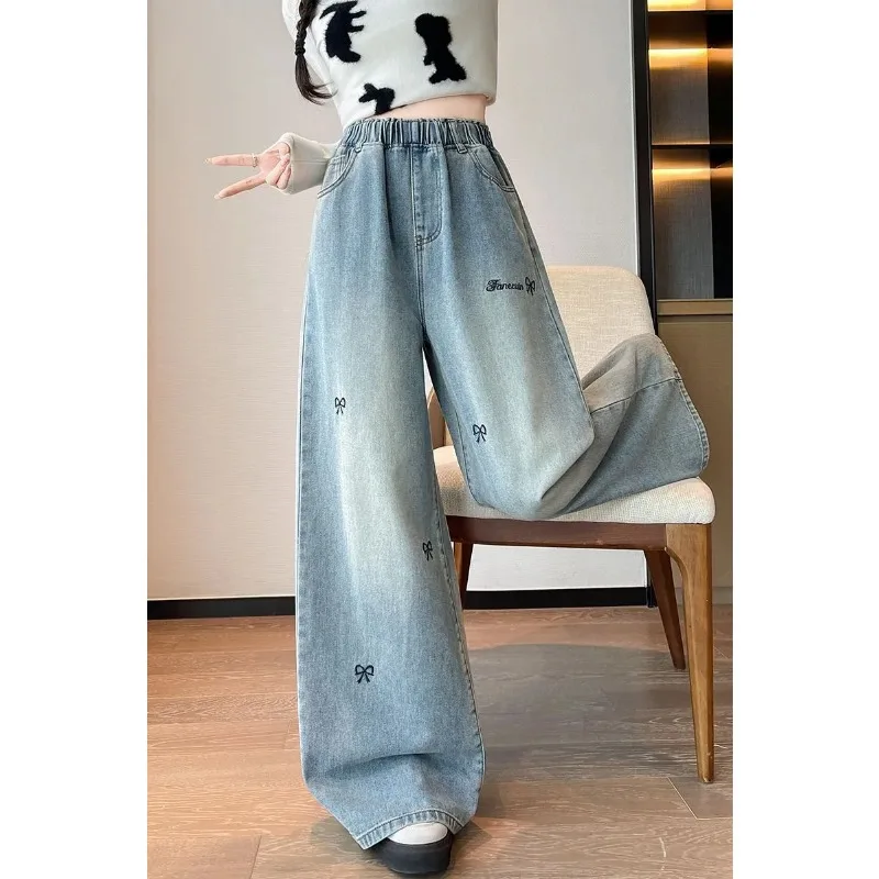 

Women's High Waisted Wide Leg Jeans Loose Fit Floor Length Denim Pants For Curvy