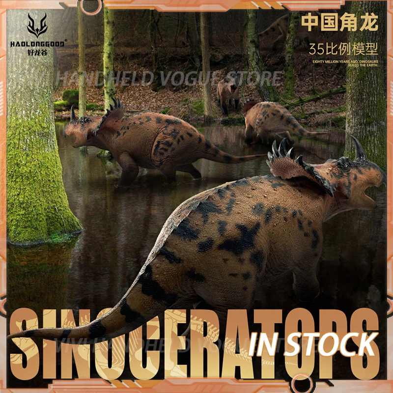 

In Stock HaoLongGood Valley of the Dragons Sinoceratops 1/35 Jurassic Dinosaur Model Figurine Gift PVC Ornament Toy