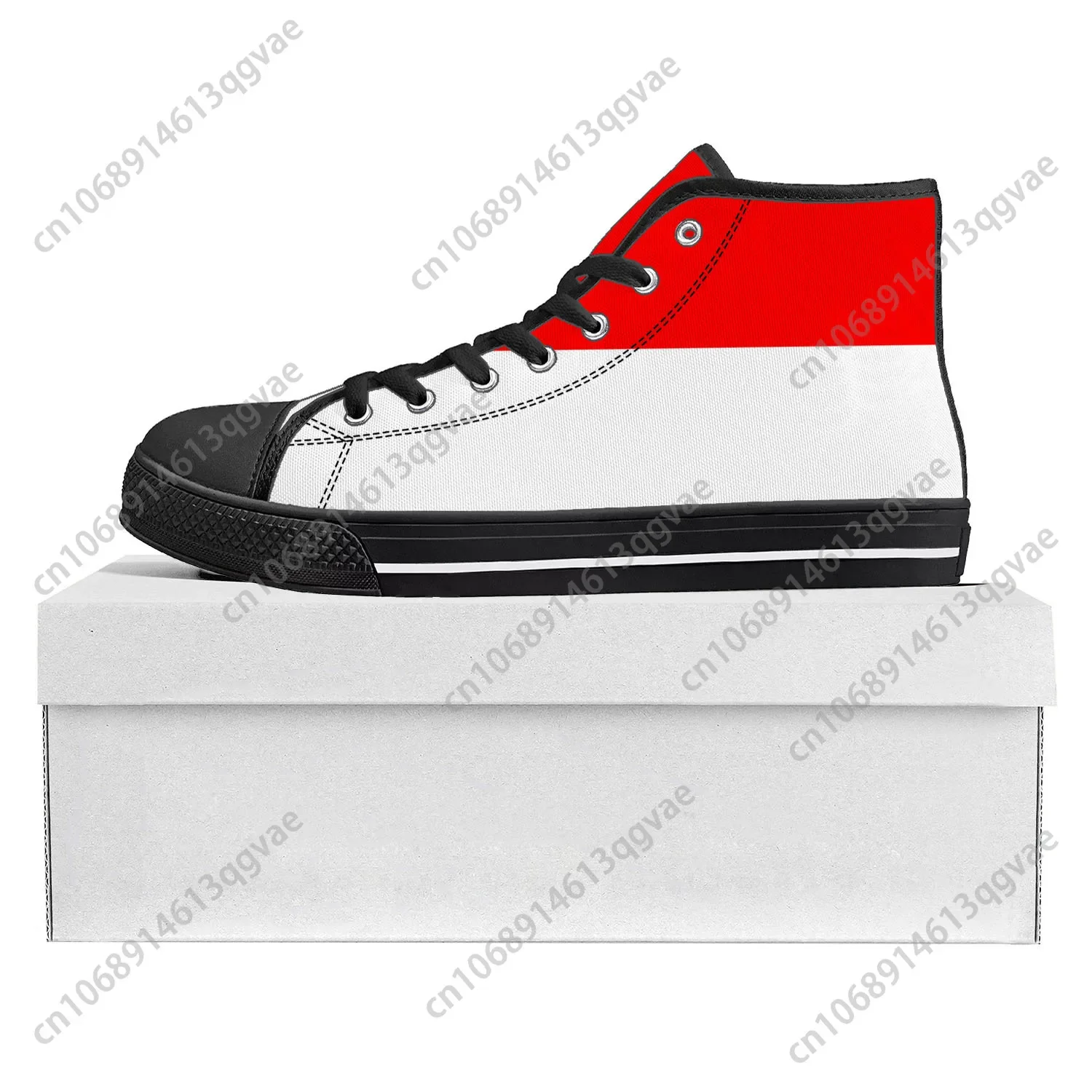 

Indonesian Flag High Top High Quality Sneakers Mens Womens Teenager Canvas Sneaker Indonesia Casual Couple Shoes Custom Shoe