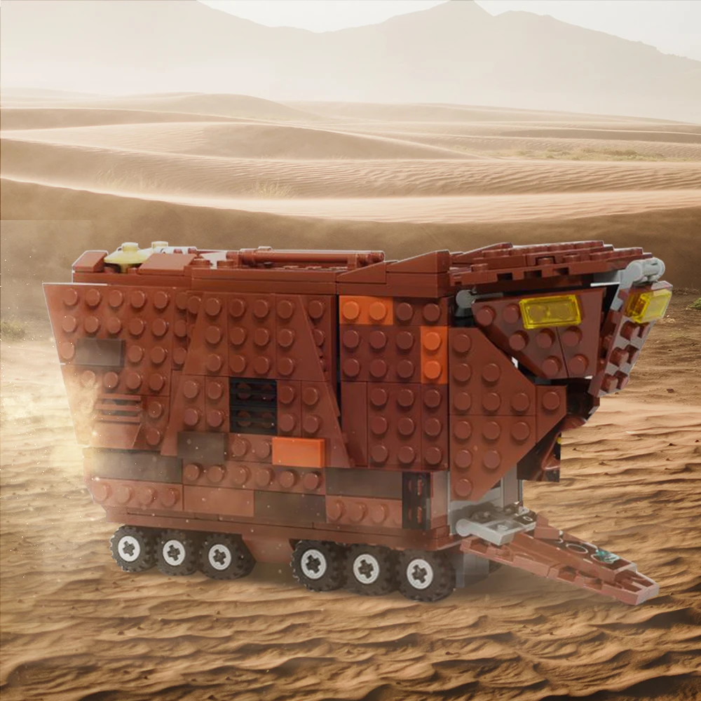 MOC 15525 Sandcrawler Movie Scene Desert City Building Blocks Military War Series Bricks Model Adult Toy Children's Gift