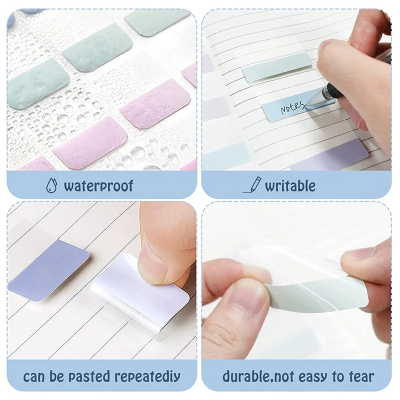 Adhesive Strips, 420 Pcs, 3 Sizes, Adhesive Markers, Index Sticky Markers, Film Text Strips For Reading, Marking Pages