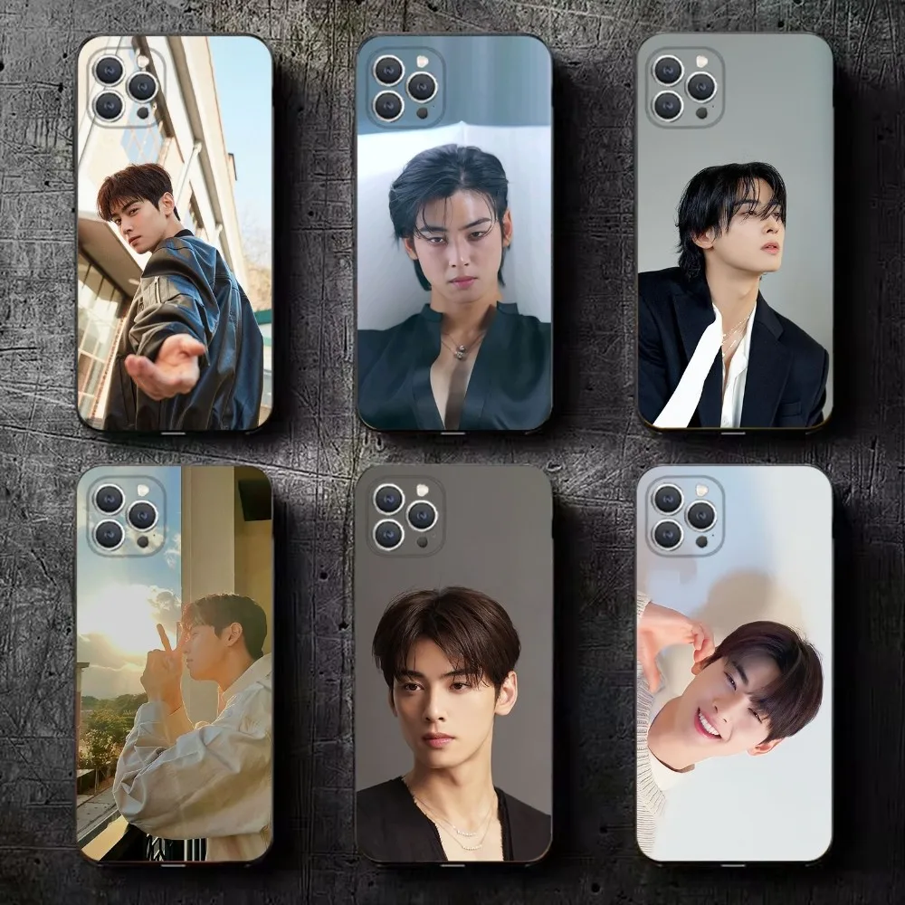 Cha EunWoo  Phone Case For iPhone 15,14,13,12,11,Plus,Pro Max,XS,X,XR,SE,Mini,8,7 Soft Silicone Black Cover