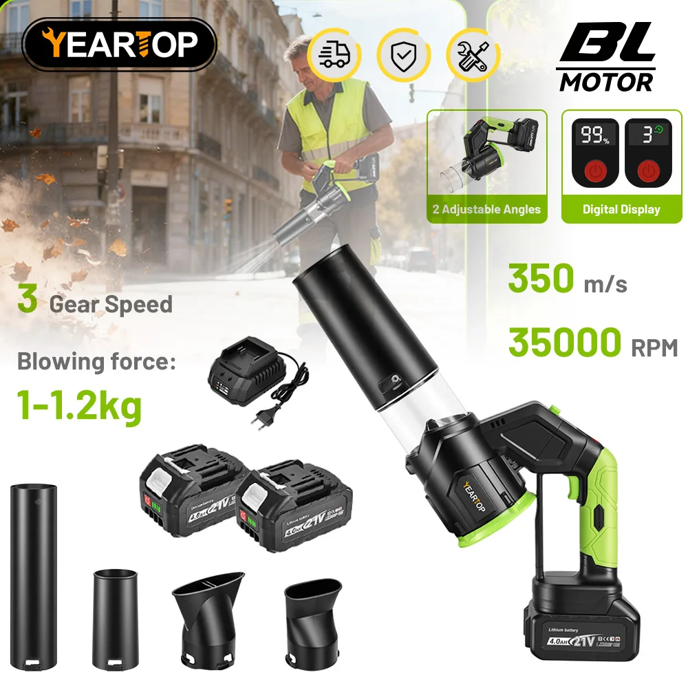 

YEARTOP 350M/S мощный бесщеточный турбовентилятор 35000 об/мин электрические воздуходувки струйный вентилятор снежный лист пыльный инструмент для батареи Makita 18 В