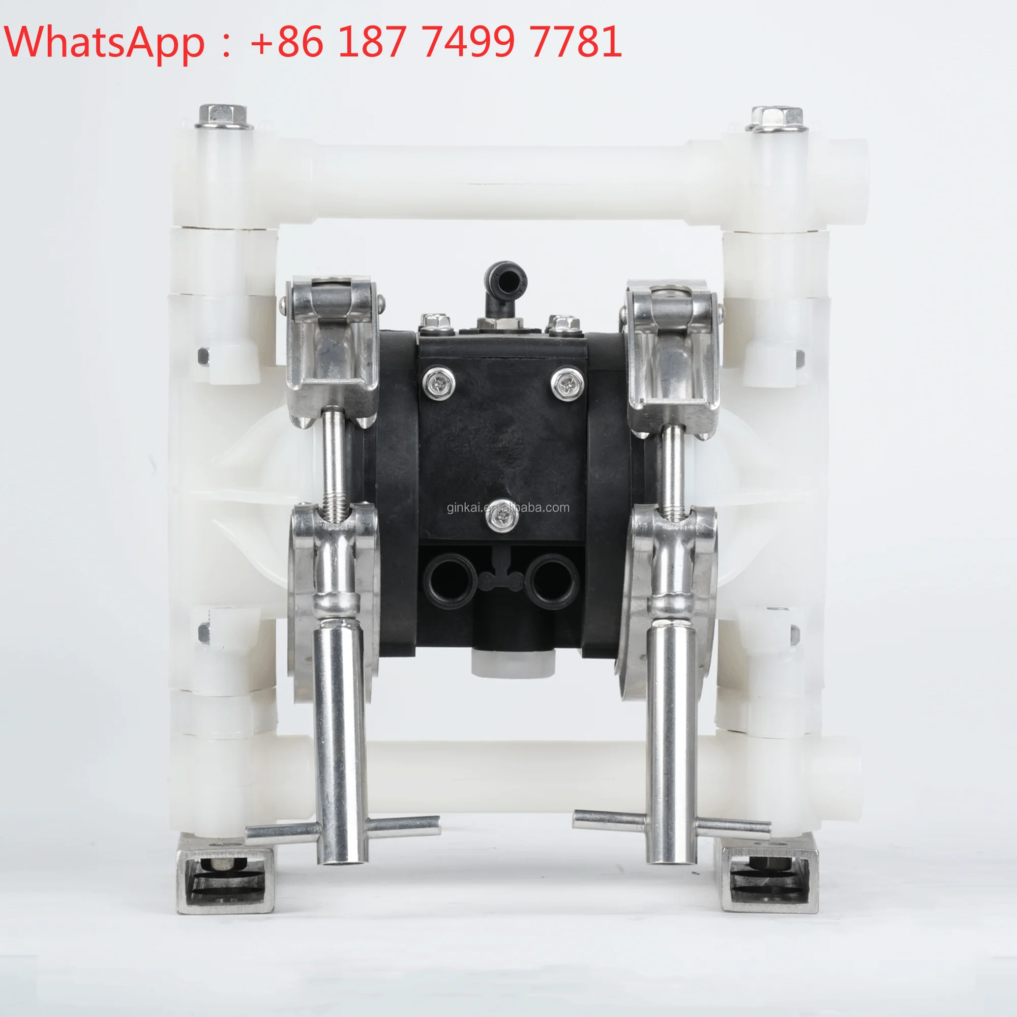 DN10 PVDF Pneumatic Diaphragm Pump FKM Diaphragm Chemical Solvent Resistant Industrial Transfer Pump