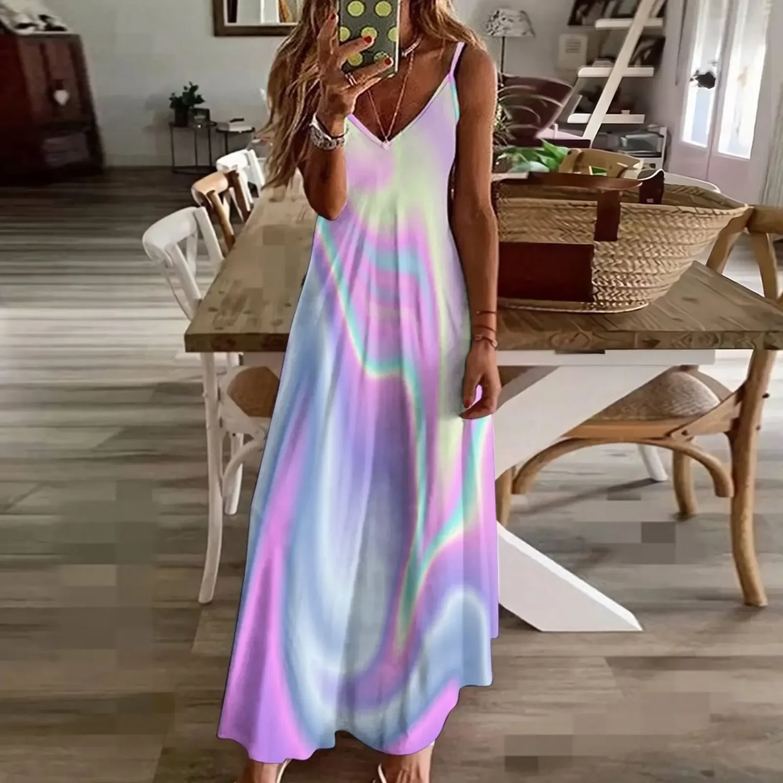 Holographic Design 17 Sleeveless Dress women dress birthday dress for women luxury 2024 elegant dresses plus sizes image 3