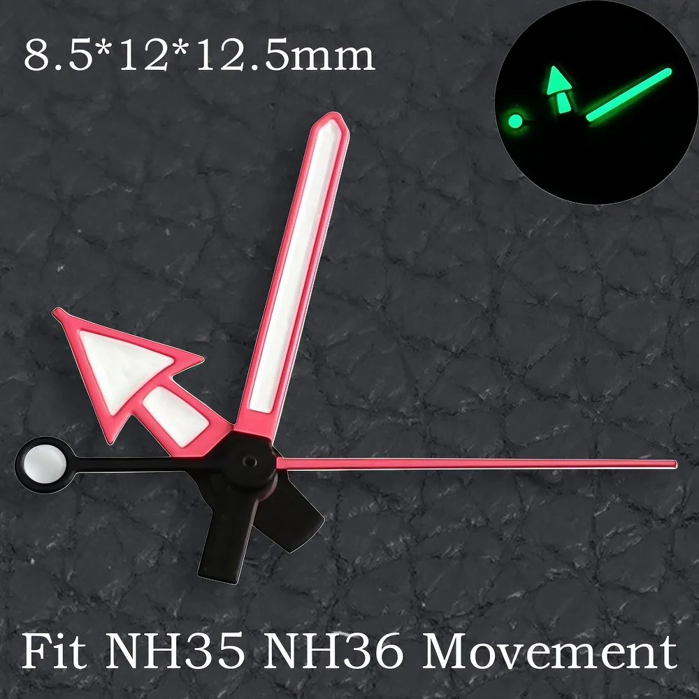 High quality NH 35 NH36 Hands Green/Blue Super Luminous Suitable For NH 35 NH36 Movement Watch Accessories Pointer
