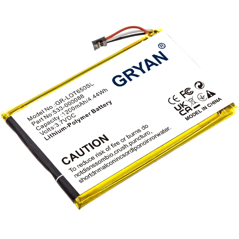 GRYAN 1200mAh Battery 533-000088, AHB303450 for Logitech Touchpad T650, MX Master, please double check the connector