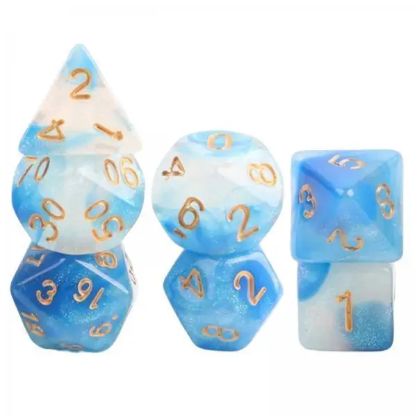 

Polyhedral Dice Durable Acrylic Colorful Gaming Dice Collection for Table Games Party Family Fun