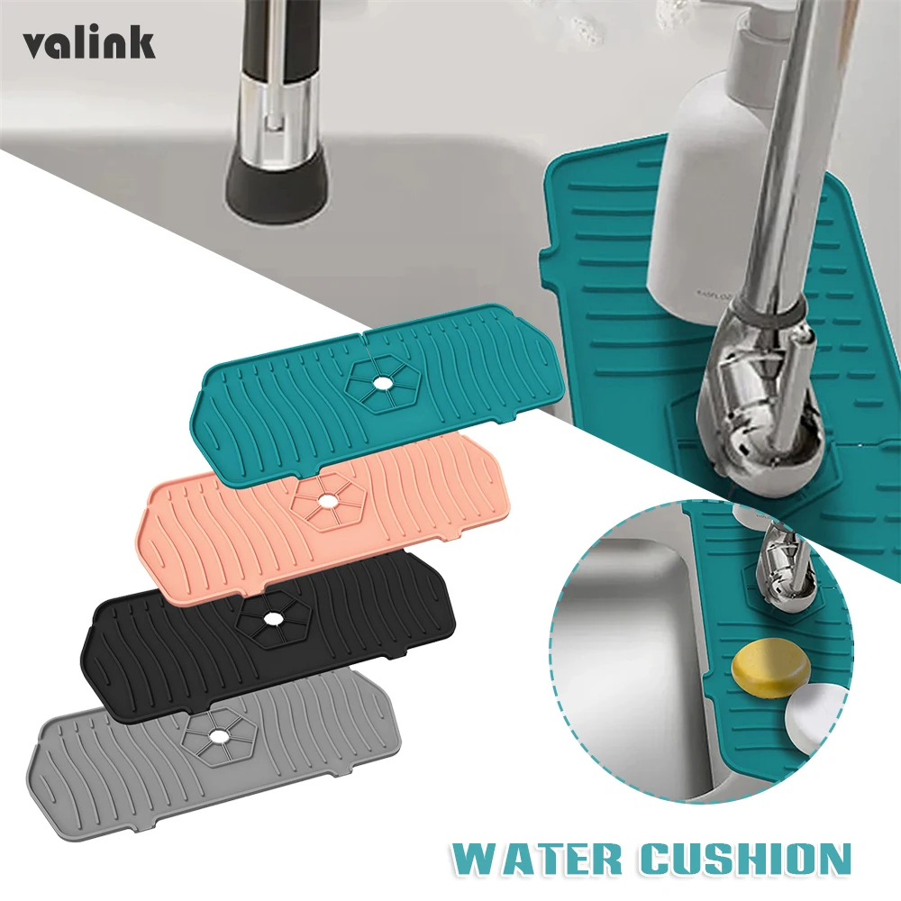 Kitchen Faucet Absorbent Mat Sink Splash Guard Silicone Faucet Splash Catcher Countertop Protector For Bathroom Kitchen Gadgets