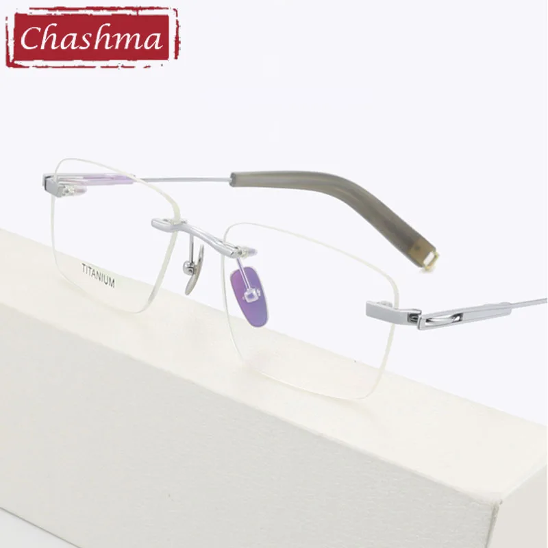 

Prescription Glasses Men Pure Titanium Quality Rimless Optical Eyeglasses frames for Progressive Multifocal Spectacles
