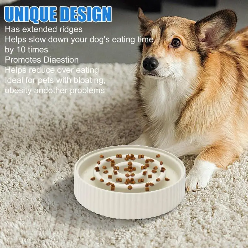 Slow Feeding Bowl Pet Feeder Cat Slow Feeder Interactive Dog Puzzle Feeding Bowl anti choking food bowl bloat stop pet supplies