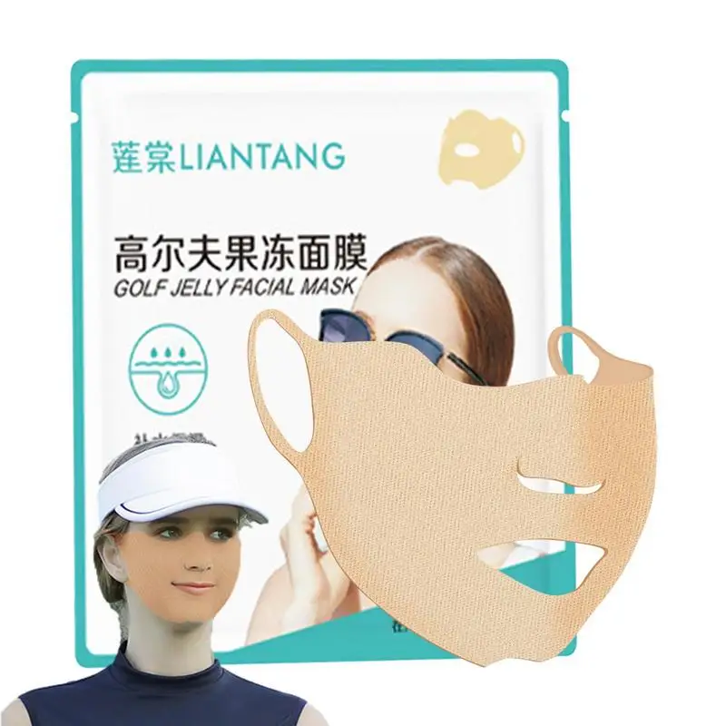 Golf Sun Protection Patches Facial Cooling UV Protection Golf Patches Outdoor Hiking UV Protective Mask Golf Facial Mask